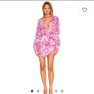 For Love & Lemons:Devon Shirt Dress in Pink-NWT